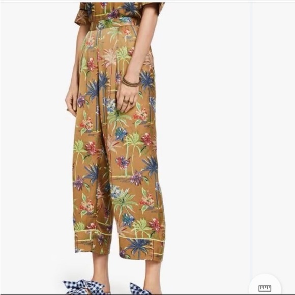 Scotch & Soda NWOT Tropical Print Wide Leg Trouser Pant - Picture 4 of 16